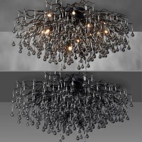 Paul Neuhaus 8092-18 - Felületre szerelt csillár ICICLE 14xG9/40W/230V átm. 100 cm fekete