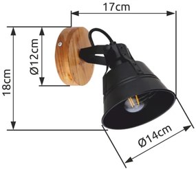Globo 15466S-1 - Fali spotlámpa GÜNTHER 1xE27/60W/230V