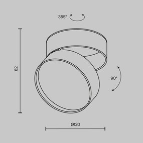C024CL-18W3K-B-1 Onda Alumínium Mennyezeti Lámpa Fekete Színű LED 18 W 3000 Kelvin 1370 Lumen IP20