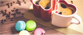 Kávé és a macaroon képe (120x50 cm)