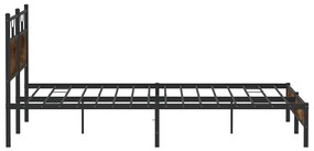füstös tölgy színű szerelt fa ágykeret matrac nélkül 183x213 cm