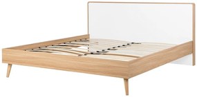 Franciaágy 160 cm SERVI (ágyráccsal és LED világítással) (világos fa). 1007524