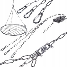 Rozsdamentes Lánc Inox Kerek Grillrács Felfüggesztéséhez Ø40-60 cm