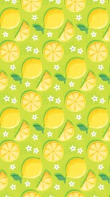 Strandtörölköző LEMONS 100x180 cm zöld, 100% mikroszálas