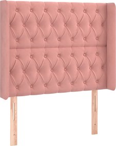 vidaXL rózsaszín bársony fejtámla szárnyakkal 93x16x118/128 cm