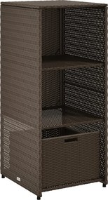 vidaXL barna polyrattan kerti tárolószekrény 50 x 55 x 115 cm