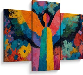 Kép - Absztrakt angyal virágokkal (90x60 cm)