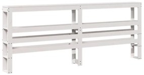 fehér tömör fenyőfa fejtámla polcokkal 200 cm