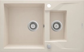 Andante gránit mosogató_beige_1,5 medence+rövid csepegtető