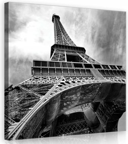 Vászonkép 80x80 Eiffel-torony Fekete-fehér fotó loft stílusú nappaliba