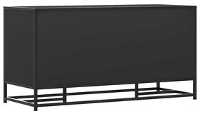 Cipőpad Fekete 100x40x53,5 cm Fából és fémből készült pad