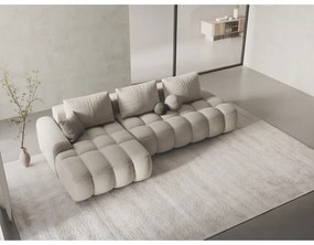 Bézs kinyitható-tárolóhelyes sarokkanapé (bal oldali-heverő résszel) Linz – Cosmopolitan Design