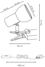 Spot-Light 2224174WK - Csipeszes lámpa SVENDA 1xE27/60W/230V