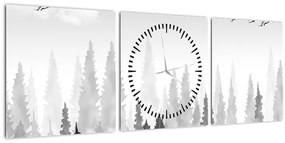 Kép - Erdei csúcsok (órával) (90x30 cm)