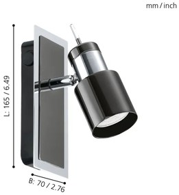 Eglo 30832 - LED Spotlámpa DAVIDA 1 1xGU10/5W/230V fekete