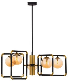 Jupiter 1984 - Csillár rúdon IBRA 5xG9/10W/230V fekete/arany/bézs