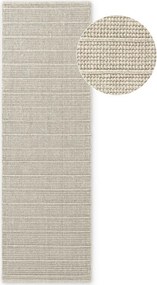 Krémszínű kézi szövésű gyapjú futószőnyeg 80x250 cm Camden Parker – Ted Baker