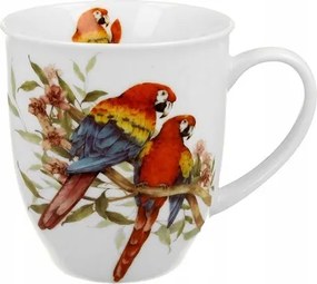 Madárvilág bögre ajándékdobozban Ara papagájok bíbor 400 ml