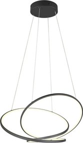 TRIO 349119132 DARVIN Modern Led Függesztett Lámpa Fekete LED IP20