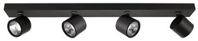 ITALUX BONIVA spotlámpa 4 foglalattal, fekete, 3000K melegfehér, beépített LED, 1200 lm, IT-SPL-2854-4B-BL