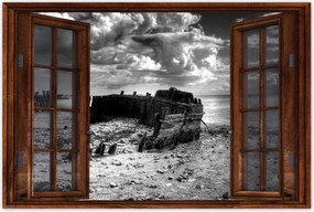 Poszterek 90x60 Fekete-fehér hajó fotó