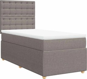 vidaXL tópszínű szövet rugós ágy matraccal 90 x 190 cm