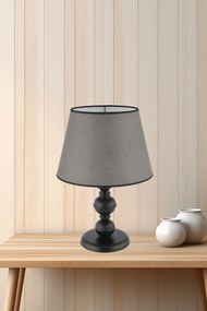 Fém éjjeli lámpa, szürke-fekete, 20 cm – TR390FLH2676