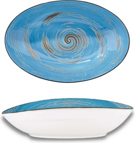Salátatál Saláta tálaló Ovális porcelán kék Wilmax 25x16,5x6 cm