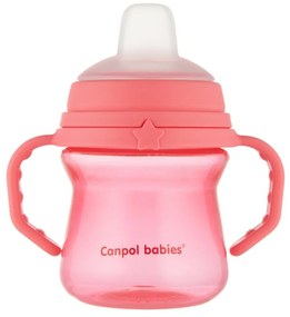 Kiömlésmentes pohár Canpol Babies puha szájkosárral, rózsaszín, 150 ml