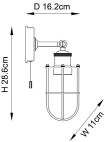 Endon 99952 - Fürdőszobai fali lámpa CREW 1xE27/6W/230V IP44 réz