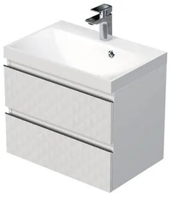 Fürdőszobaszekrény mosdóval SAT Cube Way 60x47,5x40 cm fehér matt CUBE3D602ZB