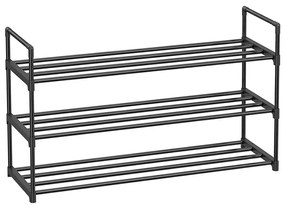 Fém cipőtartó SHOEN 92x30x54 cm fekete