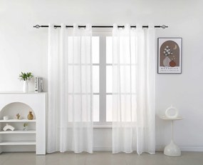 TASMA fehér függöny mintával 140x250 cm Felfüggesztés: Fém gyűrűk