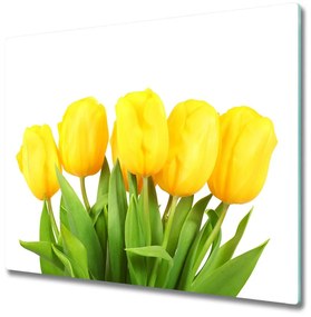 Üveg vágódeszka sárga tulipánok 60x52 cm