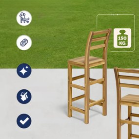 OSLO bárszék karfával, 2 db, 40x36x110cm, természetes barna Casaria