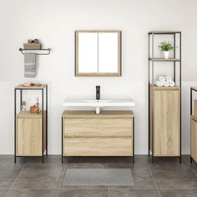 3 darabos fürdőszoba bútor szett sonoma tölgy furnér