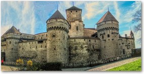 Fotó üvegkép Kastély Svájcban 140x70