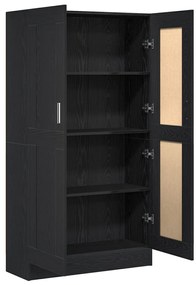 Könyvespolcok 2 db Fekete Tölgy 165x30,5x150 cm Műgyanta