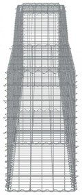 vidaXL 15 db íves horganyzott vas gabion kosár 400x50x80/100 cm