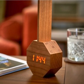 Sötétbarna LED asztali lámpa cseresznyefa dekorral (magasság 39,5 cm) Octagon One – Gingko