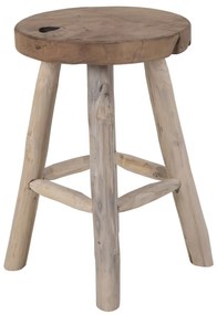 Badia sámli, teak fa, natúr, 4 lábbal 30x45 cm