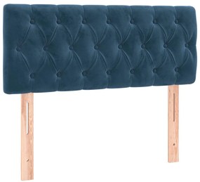 sötétkék bársony LED-es fejtámla 90 x 7 x 78/88 cm