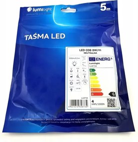 Led Szalag Basic Cob 12V 8W/M IP20 Semleges 5MB LL8734