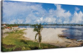 Vászonkép Tengerpart Víz Pálma Nap Tó 120x60 cm