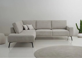 Szürkésbézs zsenília sarokkanapé (bal oldali-L alakú) Amsterdam – Scandic