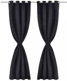 fekete sötétítőfüggöny fém fűzőlyukakkal 270 x 245 cm