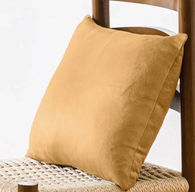 Velúr párnahuzat 40x40 mustár