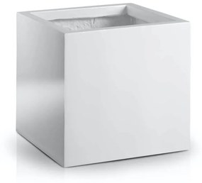 PX Kocka alakú Üvegszálas Elegáns Kaspó - fehér