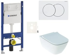 Fali wc szett Geberit Smyle könnyűszerkezetes falakba / falsík előtti rimfree - öblítőkör nélkül SIKOGESSMD01