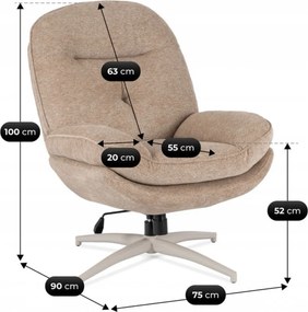 Forgó pihenőfotel bézs színben - MESA